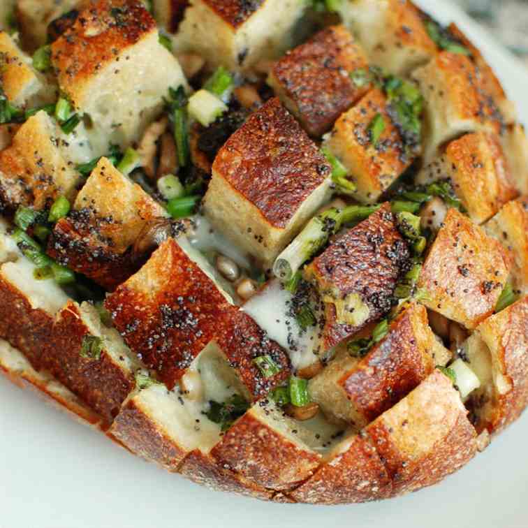 Cheesy Mushroom Pull Apart Bread