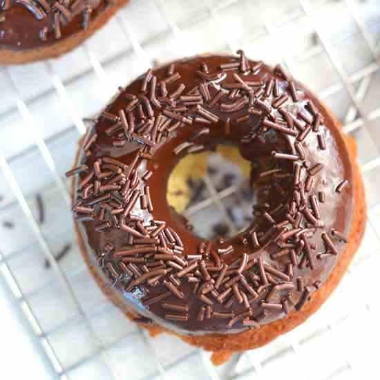 Lemon Donuts with Chocolate Glaze