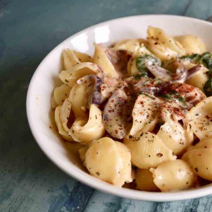 Serrano Ham and Spinach Pasta