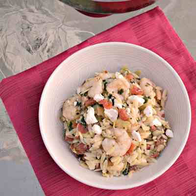 Shrimp Artichoke Orzo Pasta