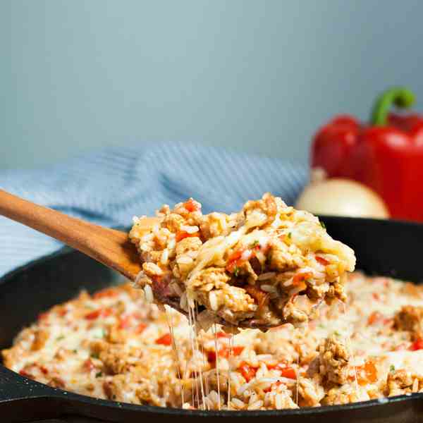 Thirty Minute Stuffed Peppers Rice Skillet
