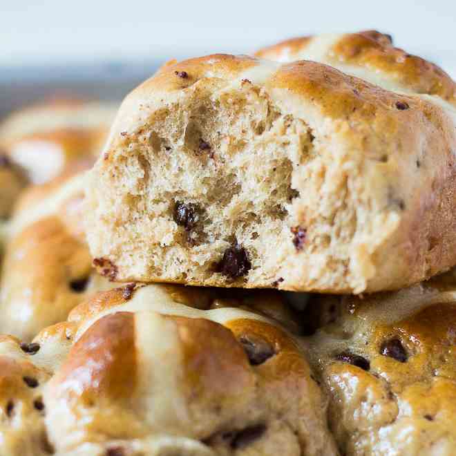 Chocolate and Orange Hot Cross Buns