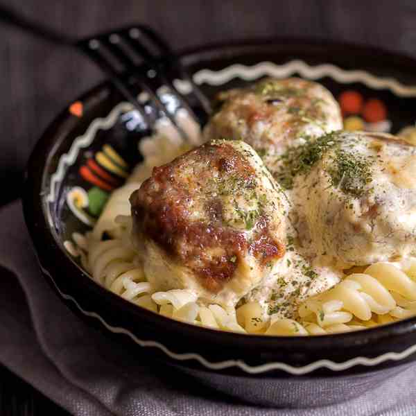 Homemade Meatballs in White Sauce