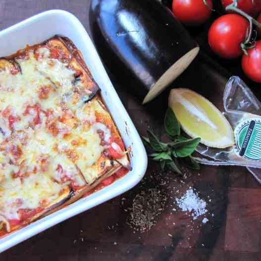 Eggplant lasagne, low cal and delicious