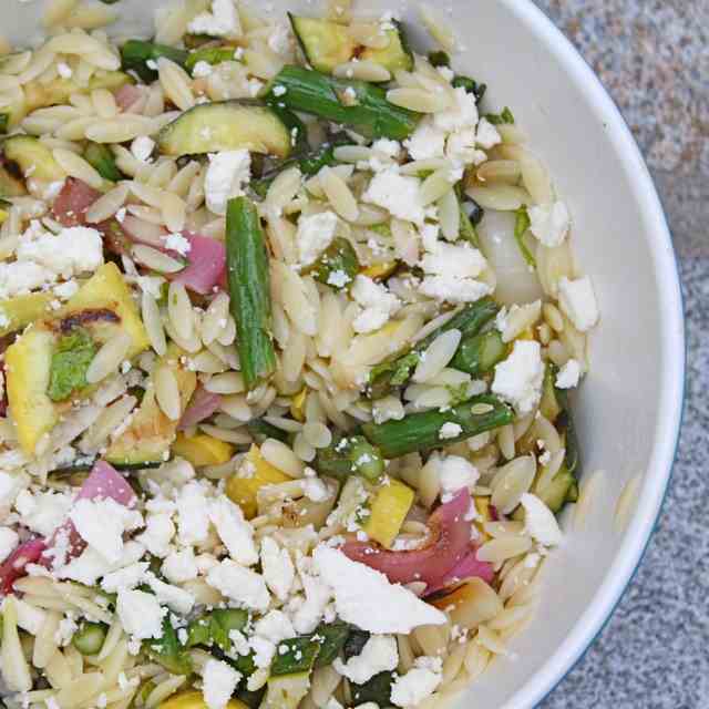 Grilled Vegetables with orzo