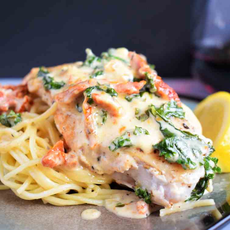Electric Skillet Creamy Tuscan Chicken