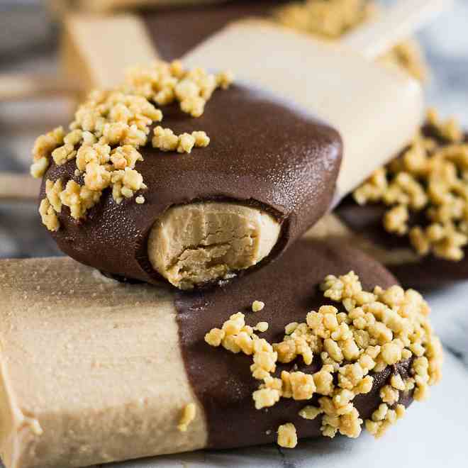 Chocolate Peanut Butter Yoghurt Popsicles