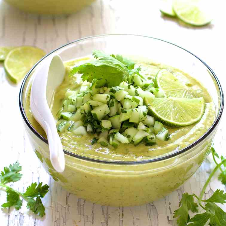 Cold Thai Cucumber Avocado Soup