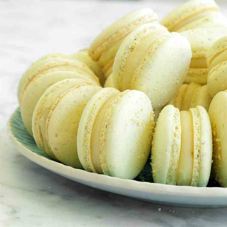 Yuzu & Hazelnut Macarons