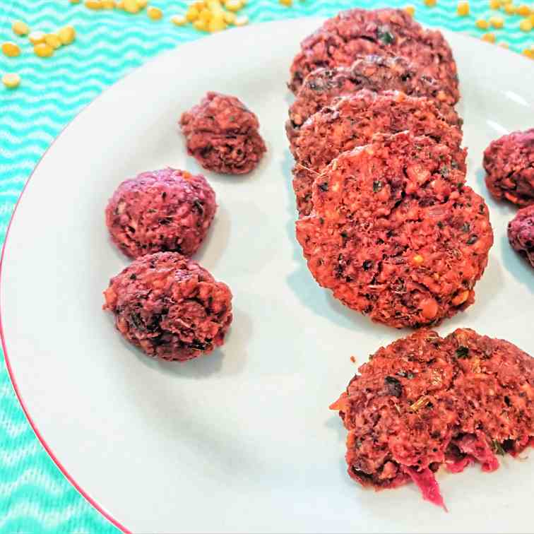 Beetroot patties (beetroot vada)