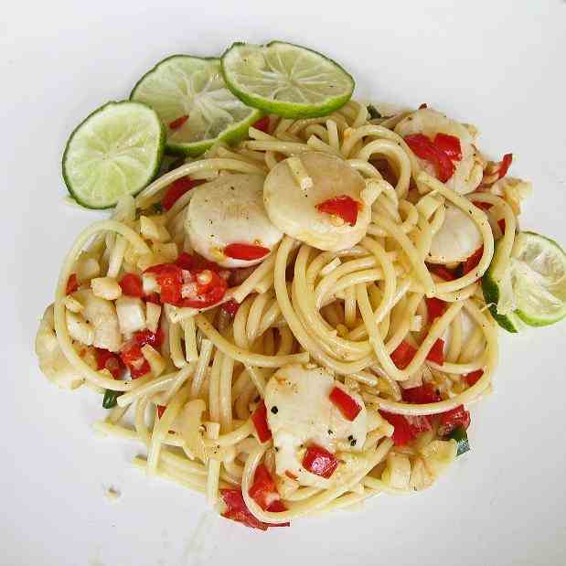 Chilli and Lime Scallops Spaghetti