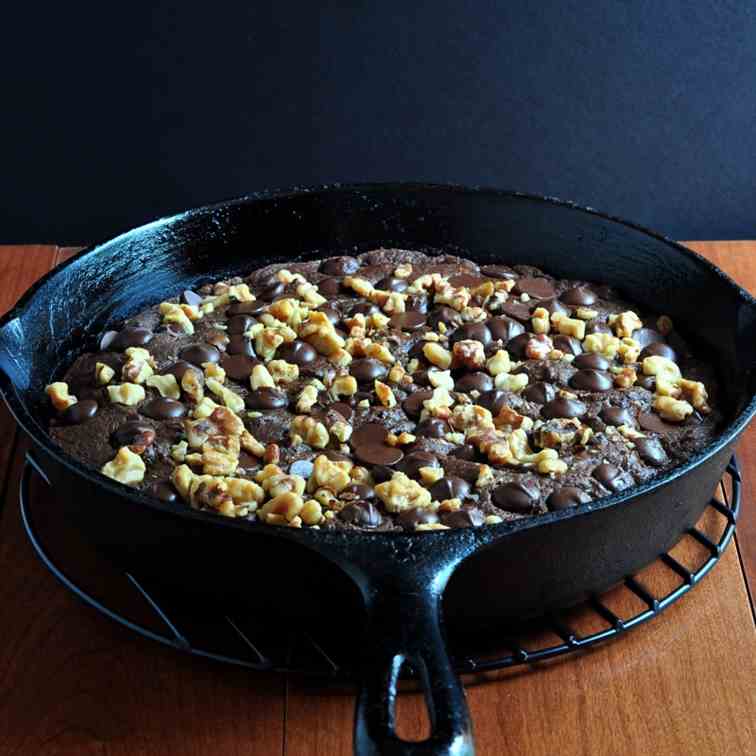 Skillet Pumpkin Fudge Brownies