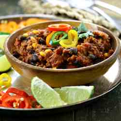 Veggie Protein, Black Bean and Corn Chili