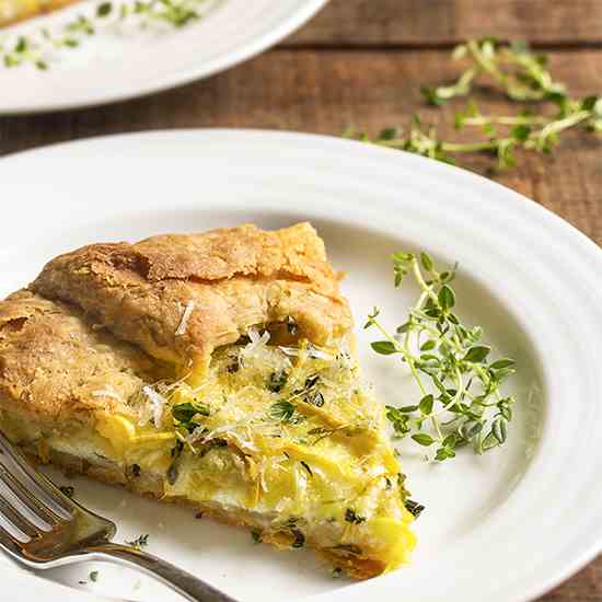 Summer Squash and Ricotta Crostata