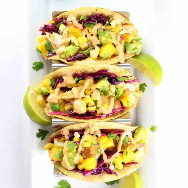 Fish Tacos with Mango Guacamole