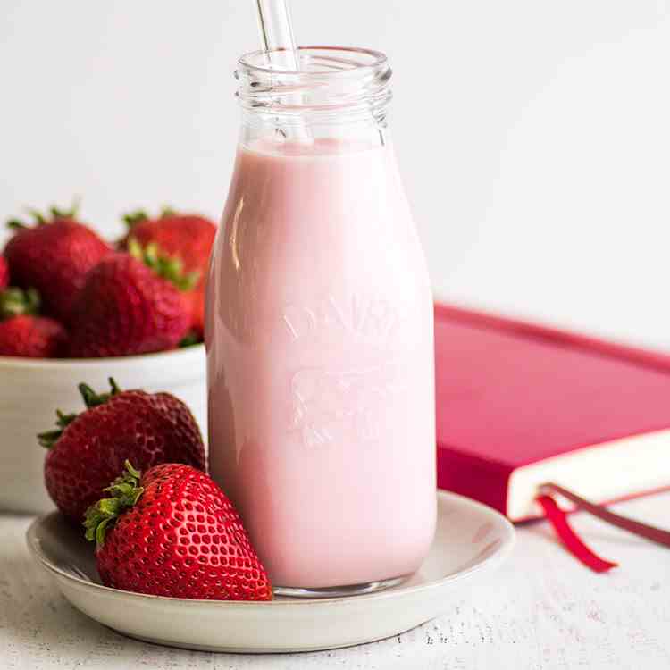 Easy Homemade Strawberry Milk for One or T