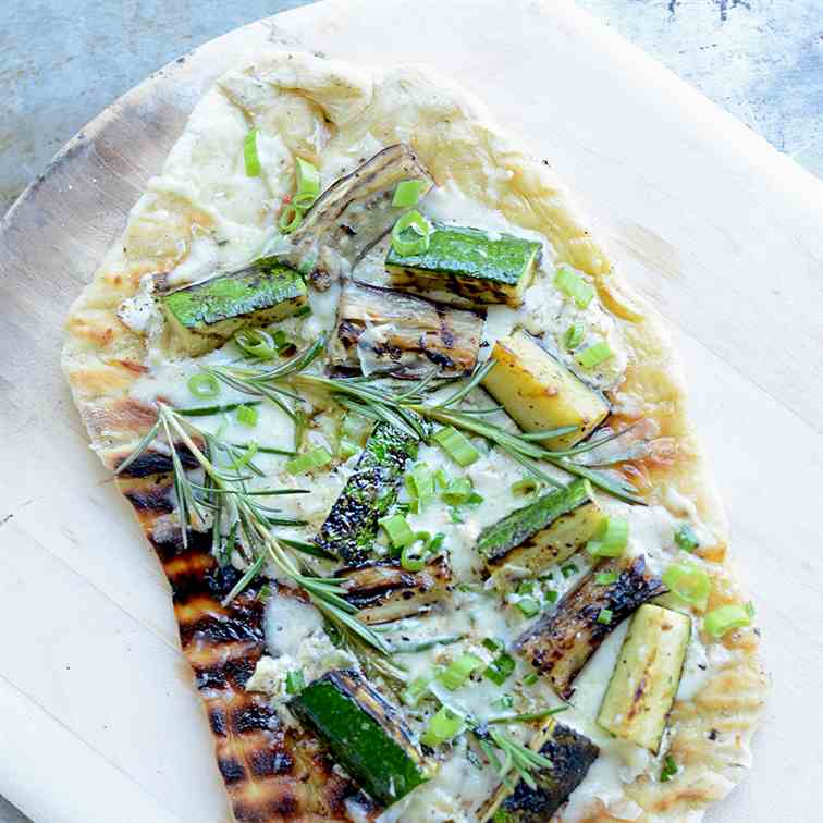 Grilled Vegetable Pizza with Lemon Cream S