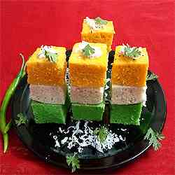 Tri Color Dhokla