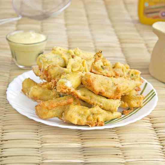 Cheesy Okra Fritters