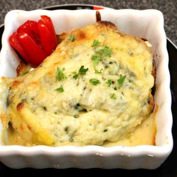 Twice baked Spinach and Roquefort Souffle