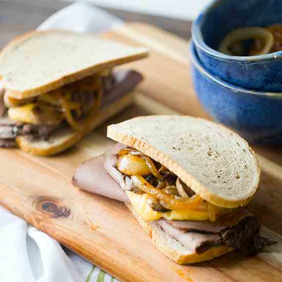 Roast Beef and Cheddar Sandwiches