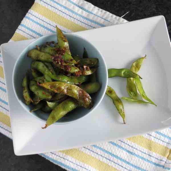 blistered edamame