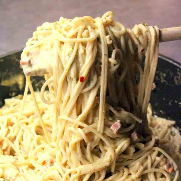 Spelt Pasta w Vegetable-Gorgonzola Sauce