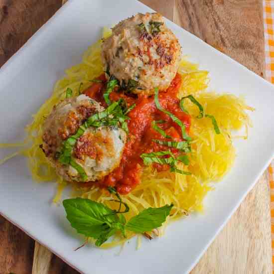 Spaghetti Squash and Turkey Meatballs