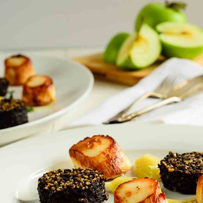 Saute Scallops And Black Pudding