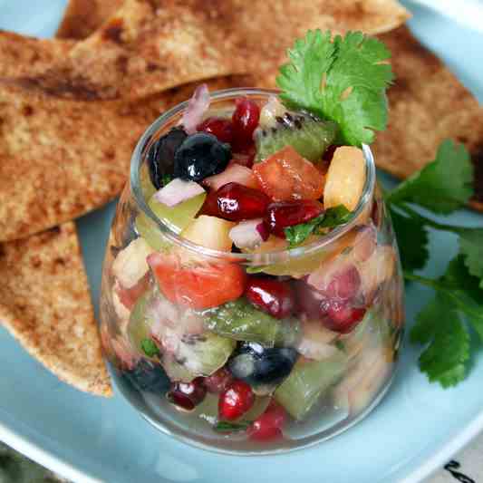 Fruit Salsa with Cinnamon Tortilla Chips