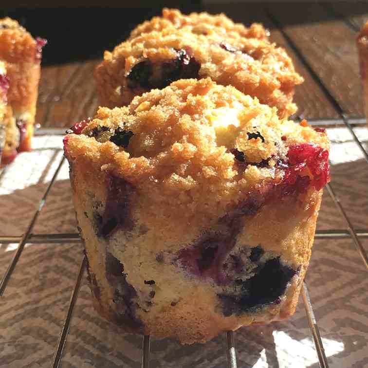 Blueberry Muffins with Streusel Topping