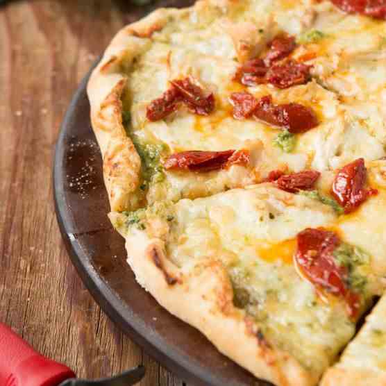 Creamy Pesto Chicken Pizza