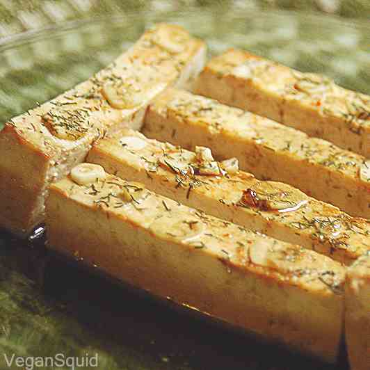 Sage and garlic tofu