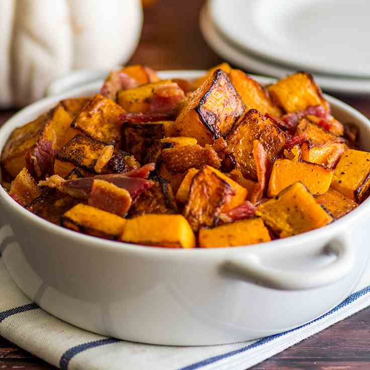 Roasted Bacon and Butternut Squash Side Di