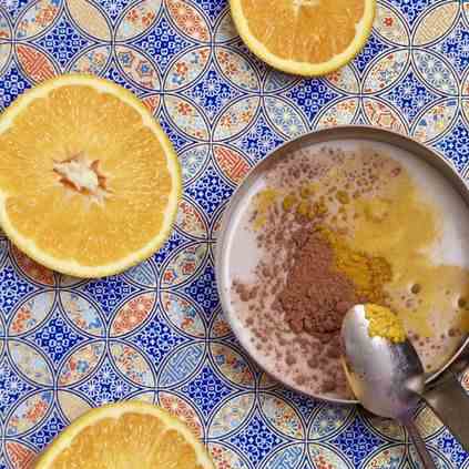 Orange Hot Chocolate with Turmeric 