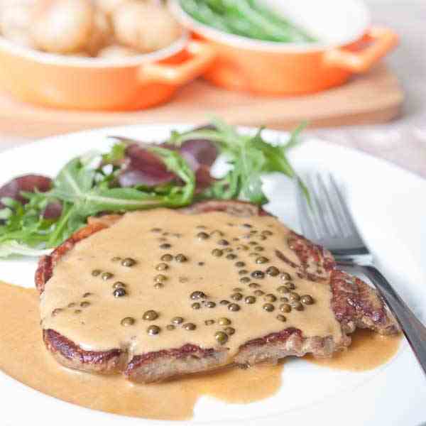 Steak with Pepper Verde Sauce