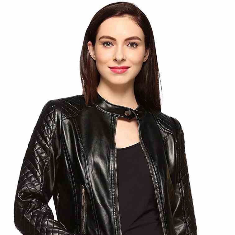 Faux Leather Jacket Women Fasnoya