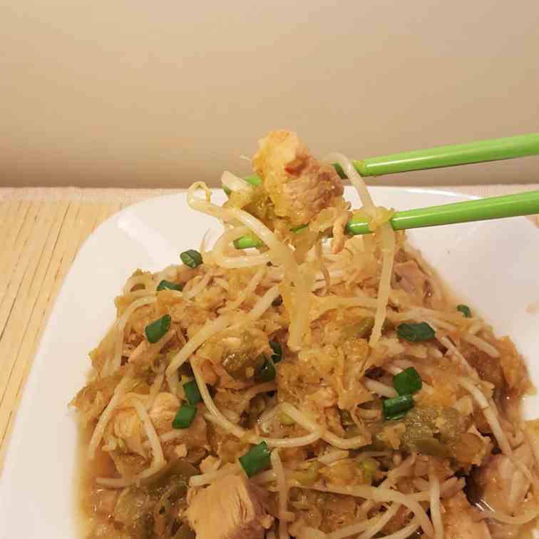 Spaghetti Squash Chicken Chow Mein