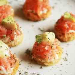 Festive salmon canape