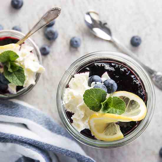 Lemon Blueberry No Bake Cheesecakes