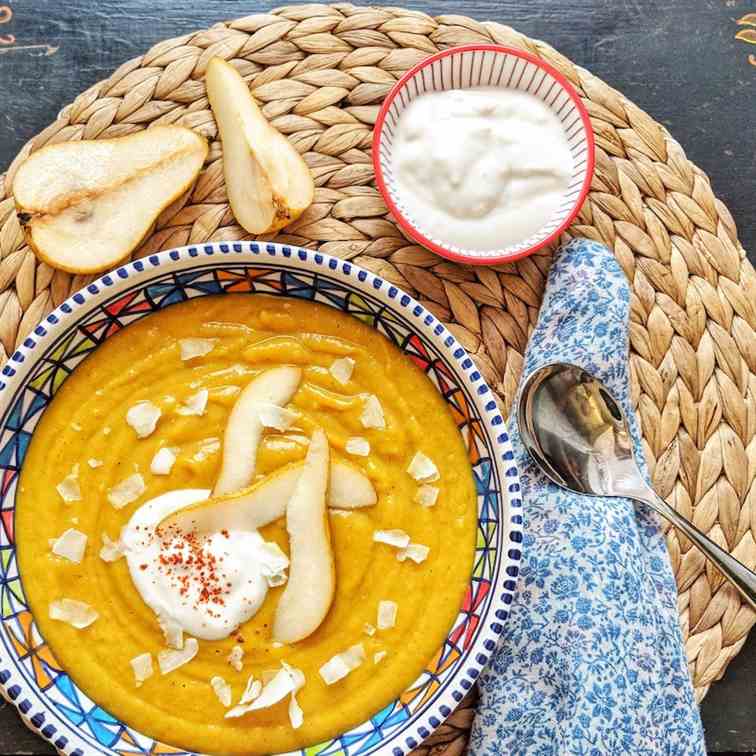 Fruity Sweet Potato Soup with Pears