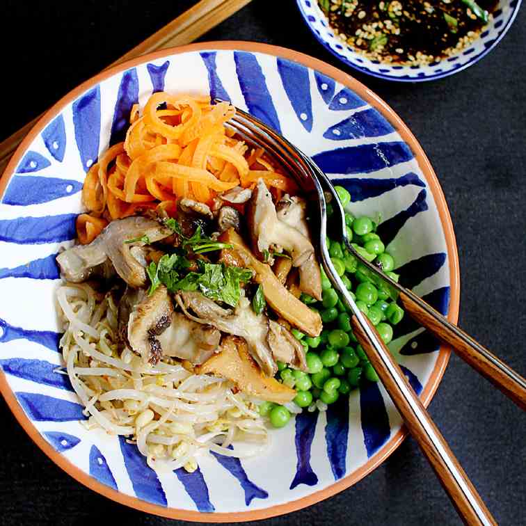 Wild mushroom donburi (Rice bowl)