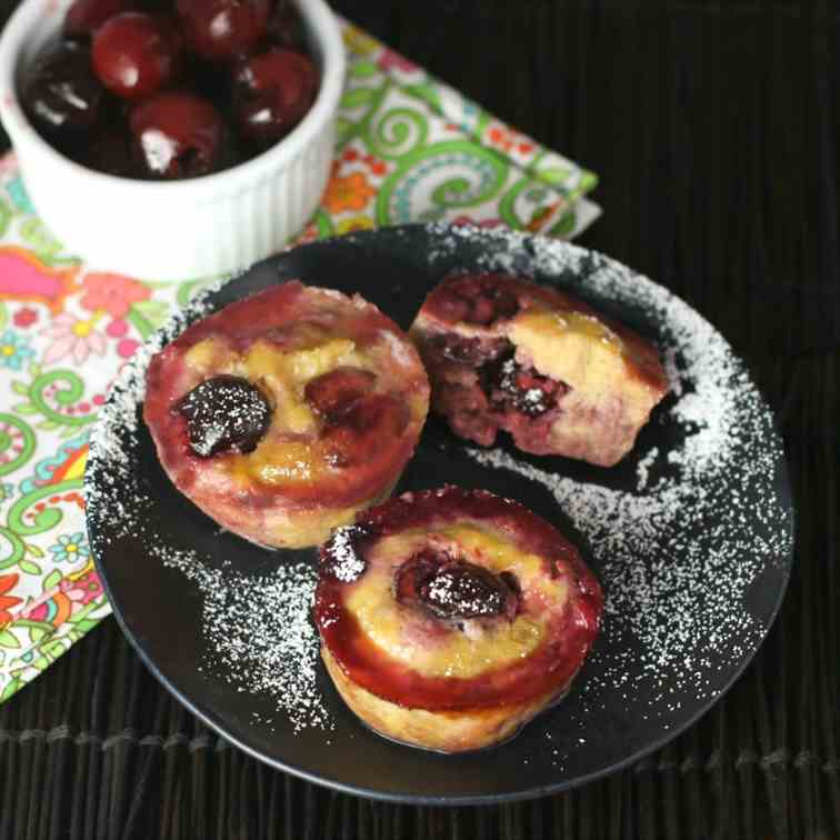 Banana Cherry Custard Muffins
