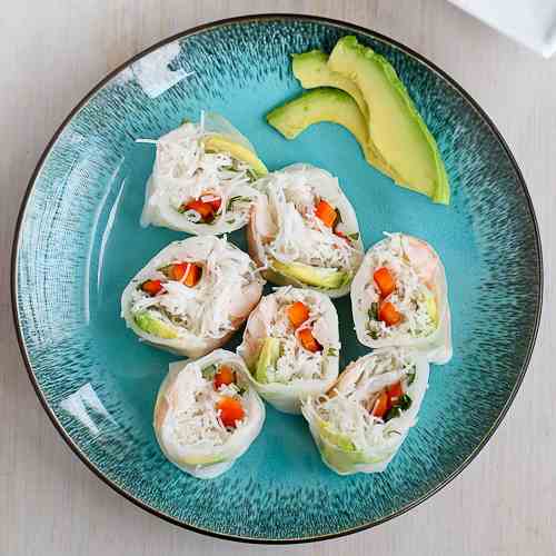 Shrimp, Avocado & Rice Noodle Spring Rolls
