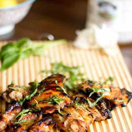 Grilled Honey Lemon Basil Chicken