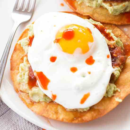 Breakfast Tostadas with Guacamole