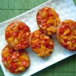 Bell Pepper Bruschetta Crostini