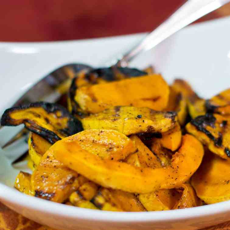 Grilled Butternut Squash with Honey Maple