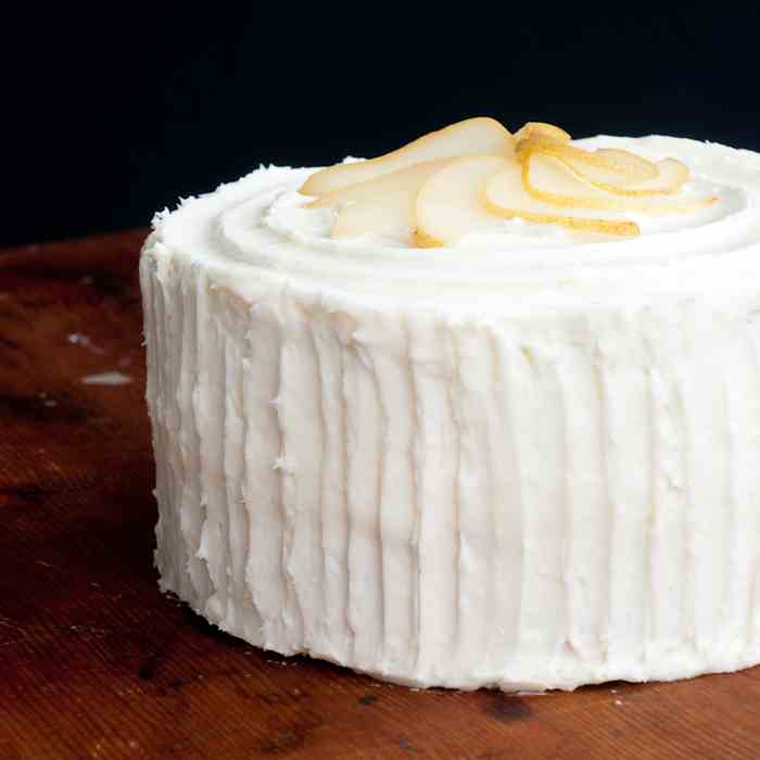 Poached Pear Whipped Cream Cake