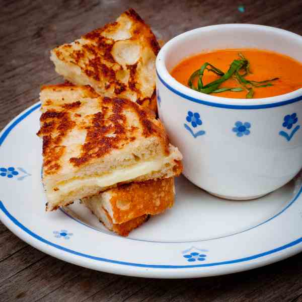 Tomato soup and grilled cheese